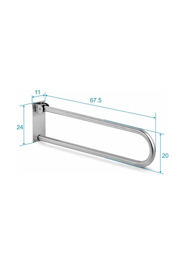 Aqua Bagno Basic Mafsallı Engelli Tutunma Barı Paslanmaz Çelik 35.90.91.02.01 Krom