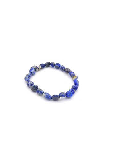 Hakiki Amorf Kesim Doğal Lapis Lazuli Taşi Bileklik 002 Gri