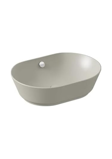 Geo 7427b020-0012 Oval Çanak Lavabo, 55 Cm, Mat Bej Beyaz