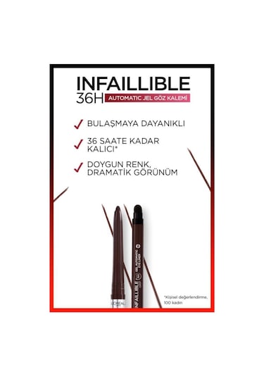 L'Oreal Paris Infaillible Automatic Jel Göz Kalemi Kahverengi