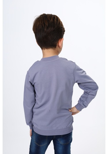 Toontoy Erkek Çocuk Nakışlı Hırka Koyu Gri