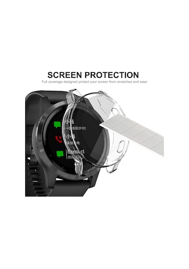 Garmin Venu 2s 40mm / Vivoactive 4s 40mm İçin Enkay Hat-prince Tam Kapatıcı Şeffaf Tpu Yumuşak Kılıf