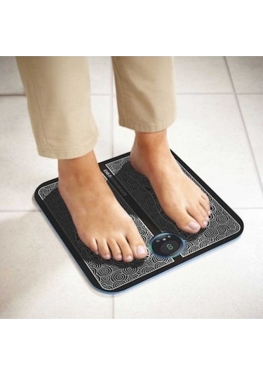Elektrikli Ems Ayak Masajı, Katlanabilir Elektrikli Ayak Masaj Matı, Akupresür Matı, Kas Altın - Siyah Altın - Siyah