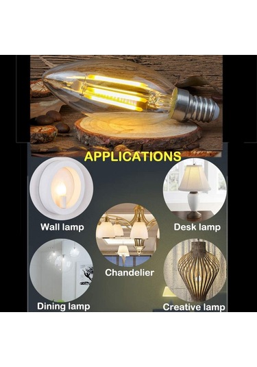 E14 Kısılabilir Led Mum Ampulü, Ses Filament Küçük Edison Vidalı Ampul, 4w - 40w Eşdeğeri, Sıcak Beyaz 2700k, 400lm, 6'lı Paket