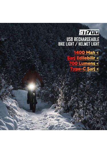 Stradacycles St-700 Lityum Şarj Edilebilir Ön Far