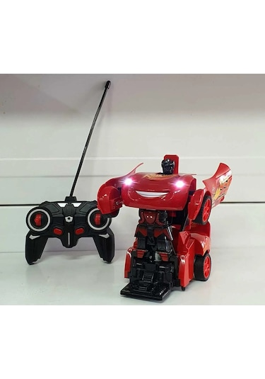 Özya Oyuncak Şimşek Mcqueen Uzaktan Kumandalı Robota Dönüşen Araba Şarjlı Kırmızı