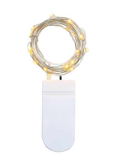 Geeksen 1 Metre Sarı Işıklı 10 Led Taşınabilir Bakır Tel Işık Zinciri - Pil Dahil Değil Sarı