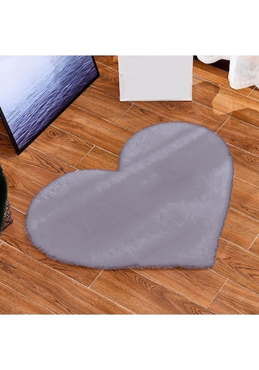 Sarar Kalp Post Peluş Halı Gri