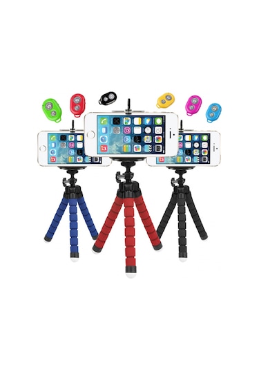 Ally Selfie Mini Tripod + Bluetooth Kumanda Siyah