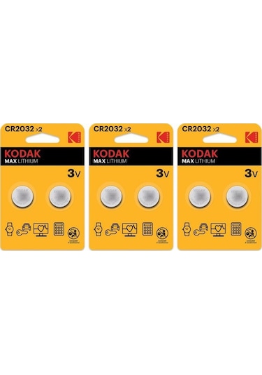 Kodak 2 Adet Cr2032 Ultra Lityum Para Pil X 3 Adet