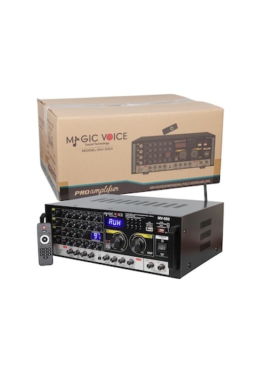 Magicvoice Mv-550 2x100w Usb/sd/bluetooth 4 Mikrofon Girişli Stereo Mixer Amfi