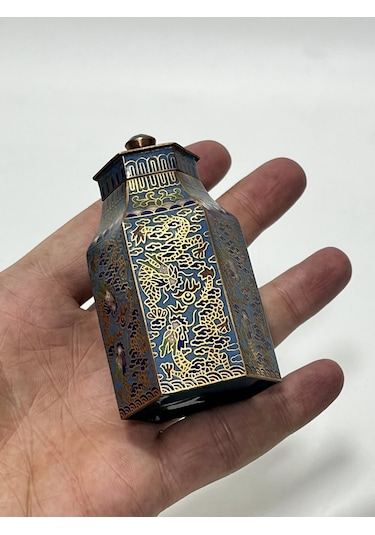 Antika Cloisonne Minyatür Kavanoz 8,2x4,5cm 131