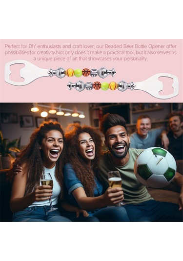 Gatherco 4'lü Paket Kendin Yap Boncuklu Bira Açacağı Metal Şişe Açacağı Dekoratif Boncuklu Şişe Açacağı Barmenler İçin Mutfak Aleti Diğer