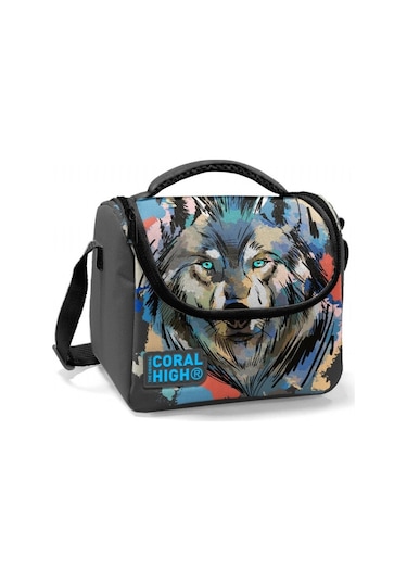 Coral High Thermo Erkek Çocuk Okul Beslenme Çantası Gri Siyah Kurt 11850