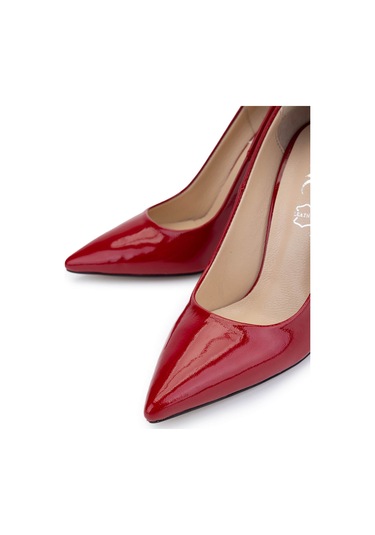 Tamer Tanca Kadın Hakiki Deri Kırmızı Rugan Topuklu Ayakkabı 1027 253 Bn Ayk Y25 Kırmızı Rgn Kırmızı