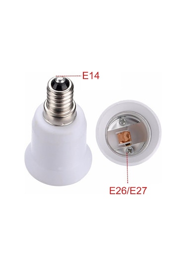 Vkemall Priz 10 Adet E14'ten E26 E27 Adaptörü Ampul Tabanı Adaptörü Dönüştürücü Işık Soketi E