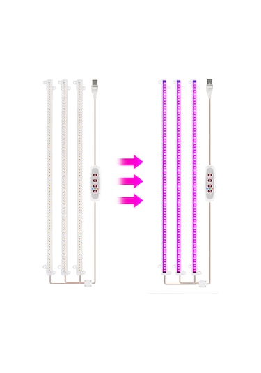 Led Bitki Büyümek Işık Şeritleri 6.2 W 63 + 63 Led 22.7 Lm Kırmızı Mavi Işık