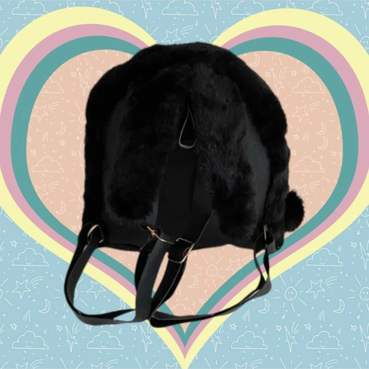 Tezzgelsin Tavşan Peluş Çocuk Sırt Çantası Çocuk Çantası Siyah