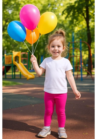 Kız Bebek Tayt Düz Renk Likralı Kumaş Esnek Fuşya