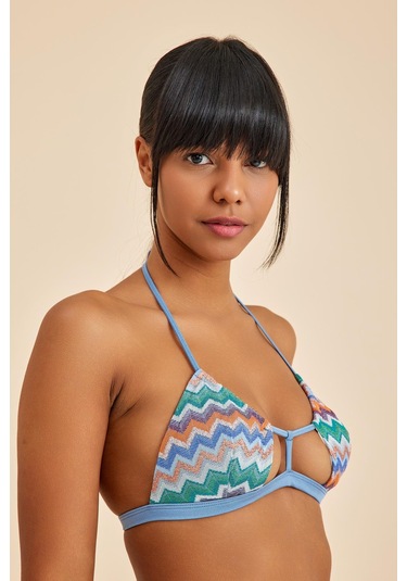 Hawaii Mavi Balensiz Üçgen Bralet Bikini Üst Mavi