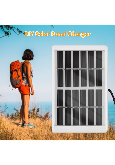 Mufunye 6v 1.2w Polikristal Güneş Paneli - 3m Kablolu Micro Usb Güneş Şarj Cihazı, Plastik Çerçeve İle Lamine Tasarım