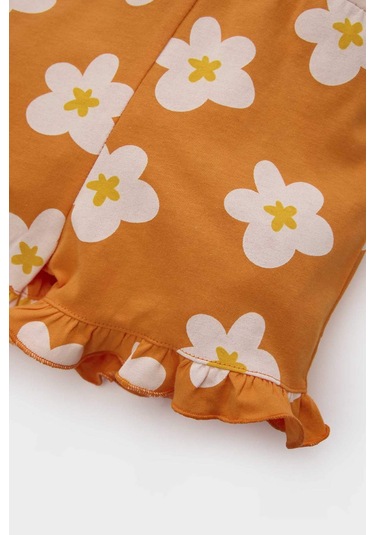 Defacto Kız Bebek Çiçekli Askılı Tulum C0077a525hsog316 Turuncu
