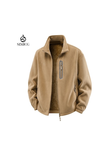 Sonbahar/kış Polar Astarlı Günlük Hırka, Kalın Polar Mont Kahverengi