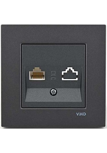 Viko Novella Füme Tekli Data Priz Çerçeveli