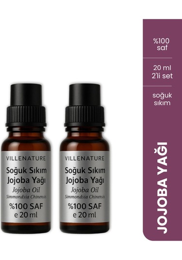 Villenature 2'li Set Soğuk Sıkım Jojoba Yağı Jojoba Oil Simmondsia Chinensis 20 Ml