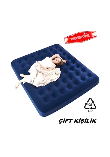 Taşınabilir Şişme Kamp Yatağı Koyu Mavi