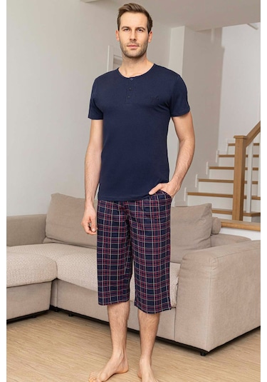 Aydoğan Erkek Civan Modal Bermuda Lacivert Pijama Takım 0031 Lacivert