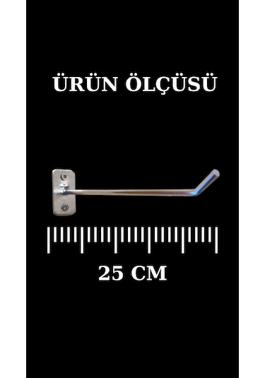 200 Adet 25 Cm Suntaya Kanca Duvara Monte Kanca Çok Amaçlı Kanca Krom