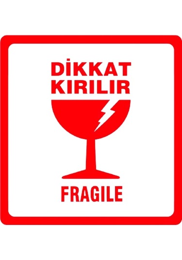 Dikkat Kırılır Fragile Baskılı Koli Bandı 45x100 - 6'lı Paket 6'lı Paket