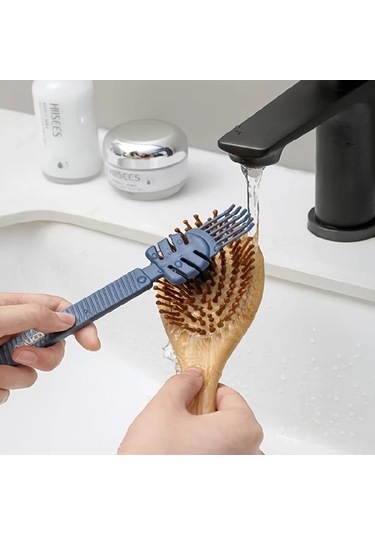 Fochsia Mavi Profesyonel Fırça Temizleme Tarak Saç Açıcı Ve Şekillendirici Günlük Kullanım Mavi