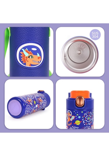 Milk&moo Çelik Çocuk Matarası Ponix 420 Ml Lacivert