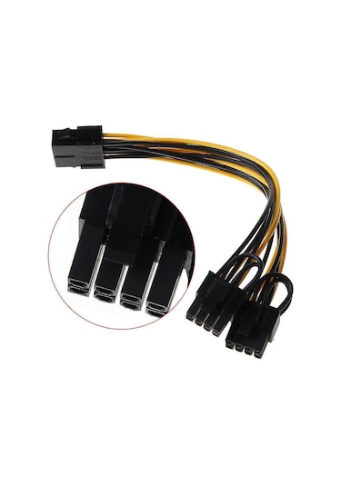 Monyee Pcı-e Güç Kablosu, Cpu 8 Pin'den Çift 8 Pin 6+2 Grafik Kart Adaptörü, 25 Cm Uzunlukta, 18awg Teli