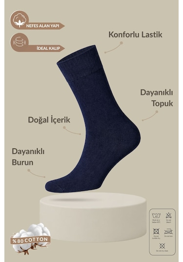 Orbis 7'li Erkek Pamuk Yoğun Yumuşak Soket Düz Çorap Siyah