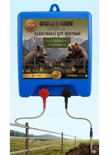 Goldenbee Start Kit Elektrikli Çit Sistemi Domuz Ve Ayı Kovucu Adaptörlü Model Set-100