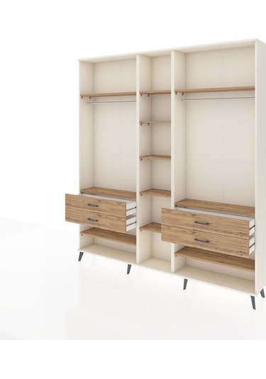 Arges Dolap 11 Raflı 4 Çekmeceli 2 Askılı 220x30x243 Aytaşı-çam/çam Atlas Çam/atlas Çam