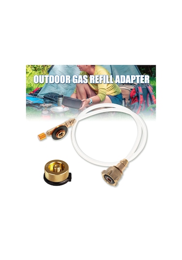 Açık Kamp Sobası Propan Dolum Adaptörü Lpg Düz Silindir Çoğaltıcı Gaz Dönüşüm Adaptörü Gümüş