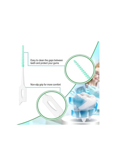 Willowhaven Yeşil 200 Adet Diş Arası Fırçası - Formaldehitsiz, Plak Temizleme, Hassas Diş Etleri İçin