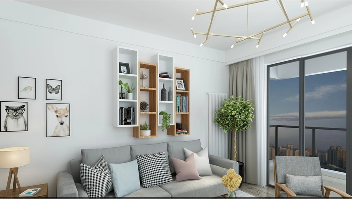 Kitaplık Modern Ev Duvar Rafı Kahve Beyaz 4 Lü Takım Kahve-beyaz