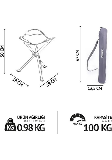 Orcamp Out-2370 Hoka 3 Kamp Taburesi Gri