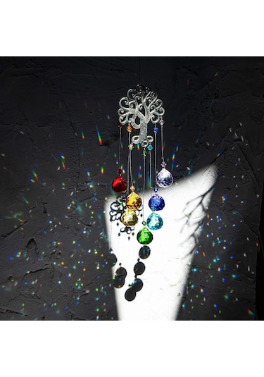 Singree "k9 Kristal Cam 'yaşam Ağacı' Güneş Tutucu, Aydınlatıcı Işık Yansımaları, Bahçe Pencere Süsü, Kolay Asma Özelliği"