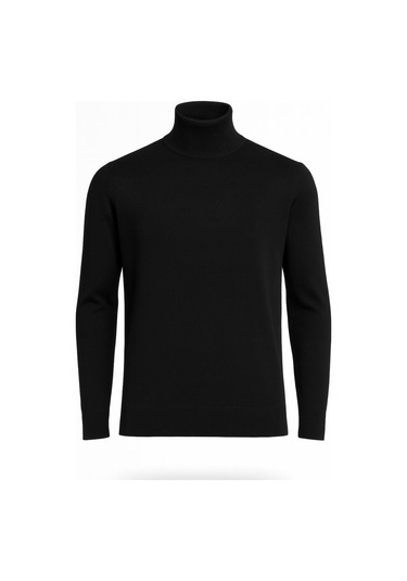 Huffa Erkek Slim Fit Boğazlı Erkek Triko-7430 Siyah