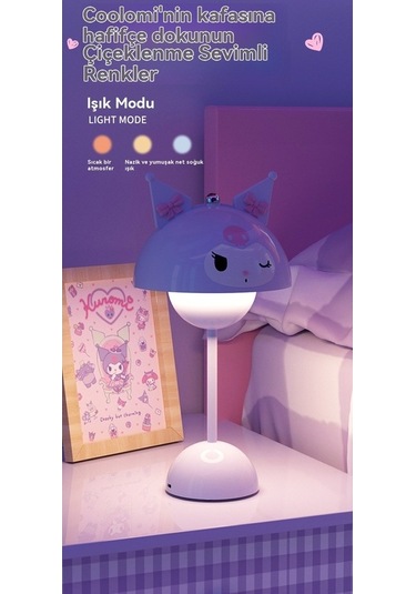 Maoyaya Sanrio Masa Üstü Gece Lambası 320-5 Mor Işık, Dekoratif Aydınlatma 320-5 Mor