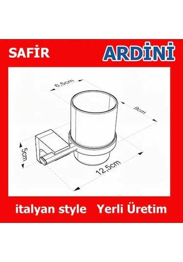 Safir Diş Fırçalık Krom Çok Renkli