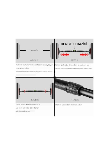 Reidan Yeni Nesil 92-120 CM Barfiks Çubuğu Süngerli Ayarlanabilir Barfiks