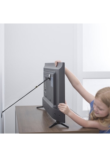 Portakal Safety Eşya Tv Sabitleme Deprem Güvenliği Kayışı Metal Başlıklı Siyah