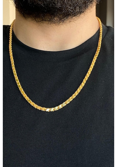 14 Ayar Altın 3.5 Mm Pullu Zincir Erkek Kolye